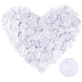 Beyaz Renk Gül Yaprağı Şekilli Konfeti 10 Paket 1000 Adet