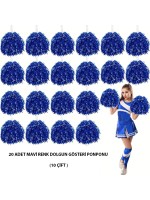 10 Çift ( 20 Adet ) Mavi Renk 23 Nisan 19 Mayıs 29 Ekim Okul Gösteri Ponponları
