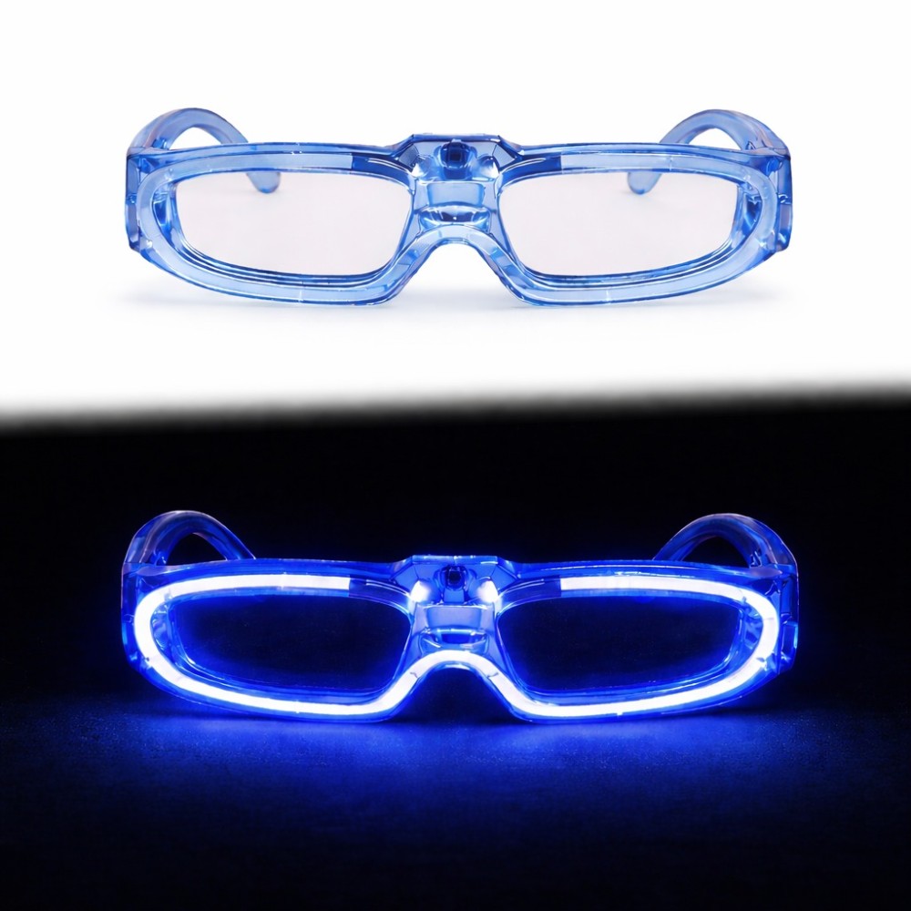 Mavi LED Işıklı Parti Gözlüğü 3 Modlu – Glow & Gece Eğlence Gözlüğü