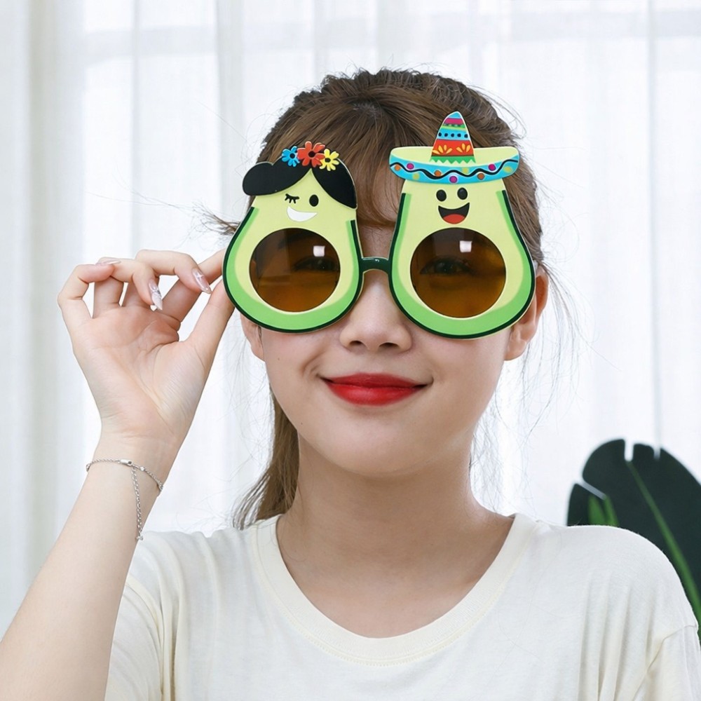 Hawaii Temalı Avokado Gözlük – Kostüm & Parti Gözlüğü