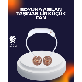 USB Şarjlı Katlanabilir Mini Boyun Fanı 1–3 Saat Kullanım