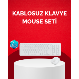 Tam Boy Kablosuz Klavye Mouse Seti - Gelişmiş Bağlantı ve Sessiz Performans