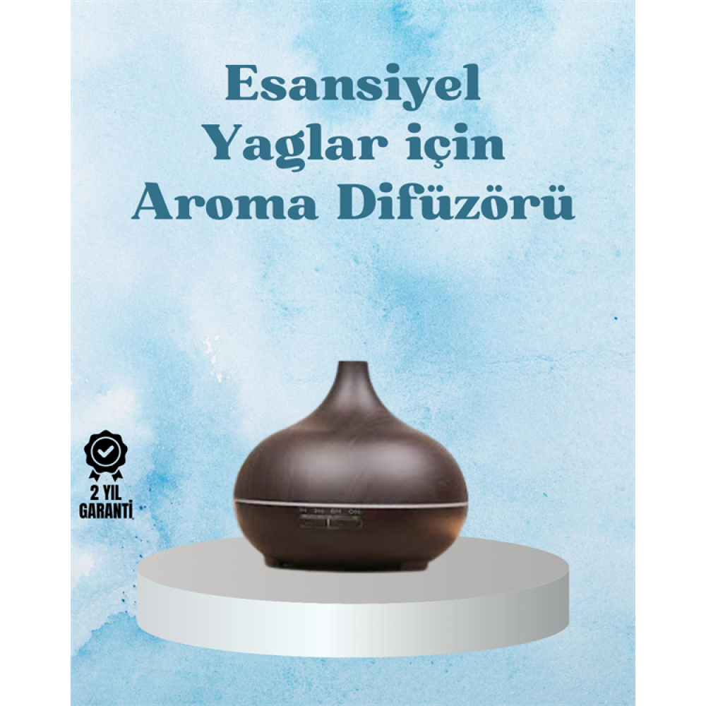 Sessiz Çalışan Aromaterapi Difüzörü – 4 Zaman Ayarlı, 7 Renkli Işık Seçeneği