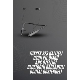 100 Saat Bluetooth Kulaklık Dijital Göstergeli ANC Özelliği Kablolu