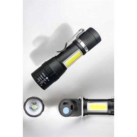 El Feneri Led USB Şarjlı Zoom Mini Led Işık Acil Durum Feneri