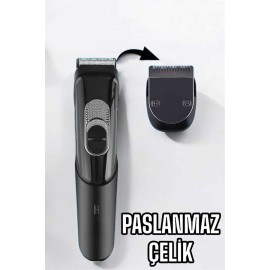 Saç Sakal Vücut Şarjlı Kablosuz Tıraş Makinesi Profesyonel Paslanmaz Çelik