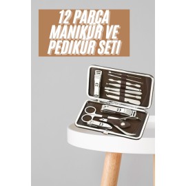 Tırnak Bakım Seti Tırnak Düzeltme Batık 12 Parça Çanta Tipi Manikür Pedikür