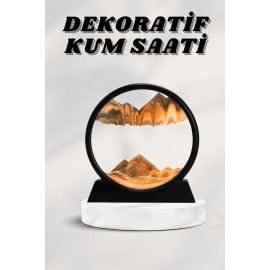 7 Inç Mavi Orta Boy Dekoratif Yuvarlak Şık Kum Tablosu Modern Dekoratif Süs