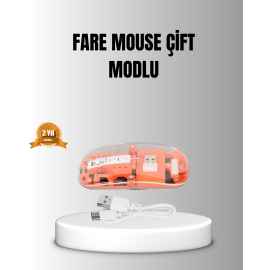 Çift Modlu Kablosuz Bluetooth 5.0 + 2.4GHz Mouse – 3 Cihaz Bağlantılı, Hızlı Geçiş Düğmeli