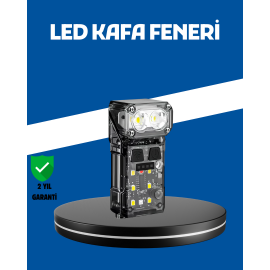 Şarjlı LED Kafa Lambası Manyetik Klipsli El Sensörlü Çok Fonksiyonlu