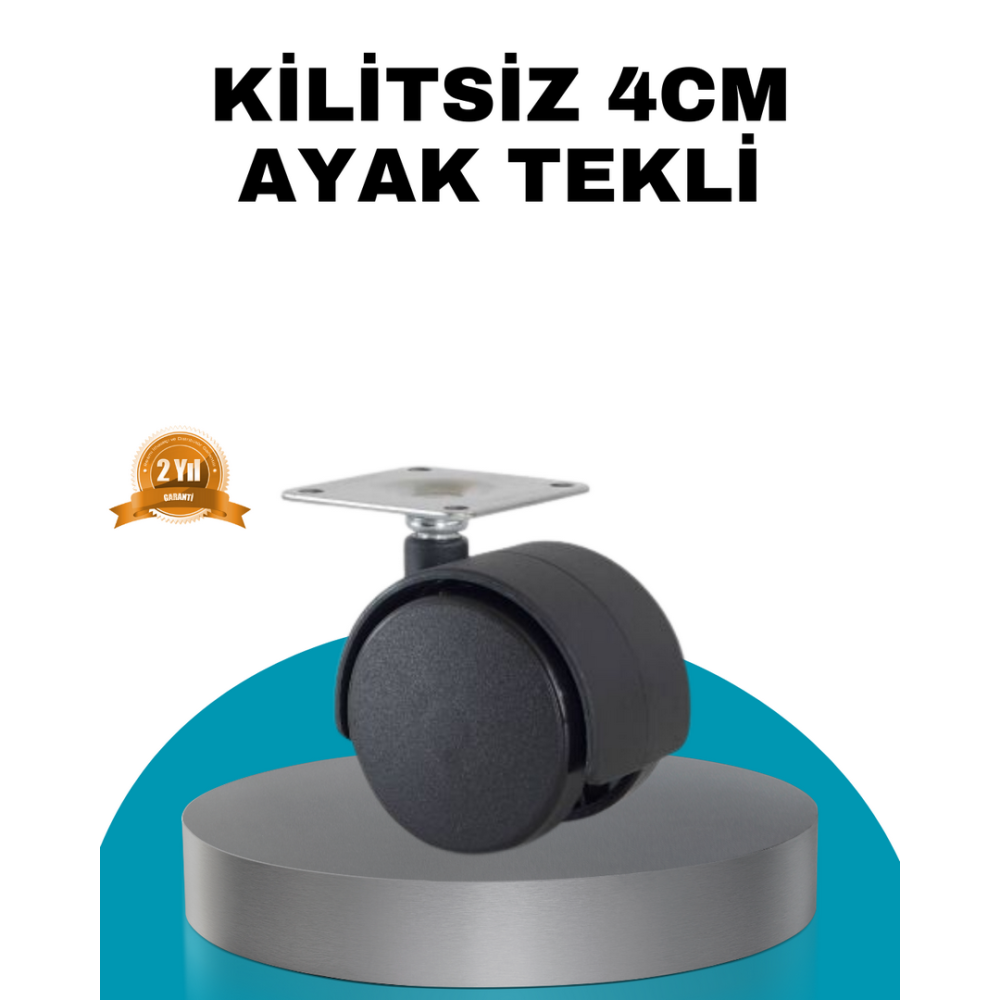 4 cm Kilitsiz Masa Ayağı Tekli Sessiz ve Akıcı Hareket