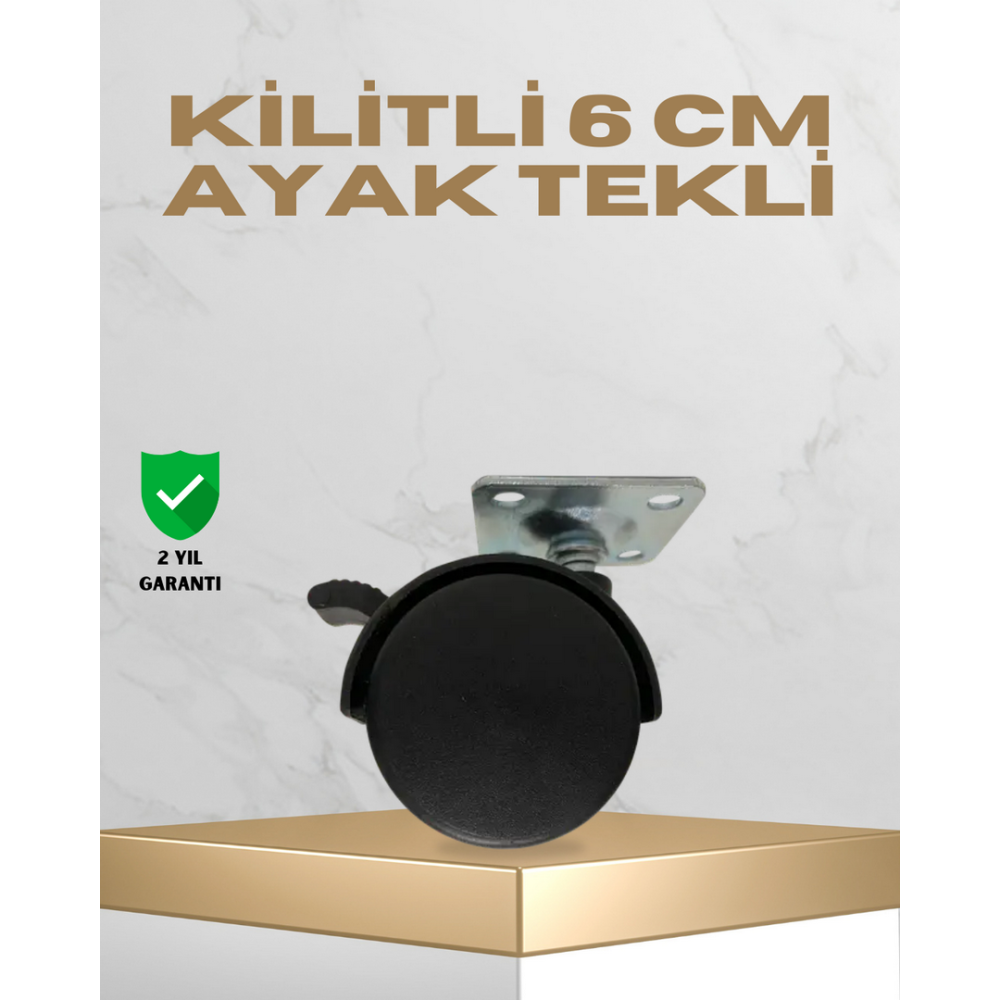 Sehpa ve Masa İçin 6 cm Kilitli Ayak