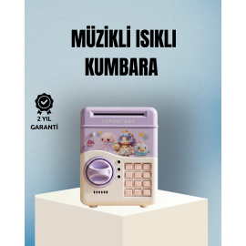 Işıklı Sesli Şifreli Otomatik Para Çeken Kumbara Mor