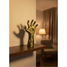 Sanatsal El Formu Heykel Altın Yeşil Tasarım Hediyelik Dekor