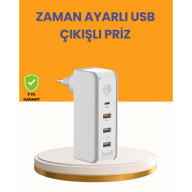Zaman Kontrollü Şarj Cihazı 30W Hızlı Şarj Ve Çoklu Usb Çıkışı