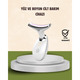 Cilt Yenileyici Şarjlı Güzellik Aleti – Pozitif/Negatif İyon, Titreşimli Masaj ve Kırmızı-Mavi-Yeşil Işıkla