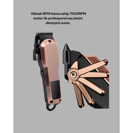 Şarjlı Saç Kesme Makinesi – 4 Kademeli Ayar, LCD Ekran ve Hızlı Şarj Desteği