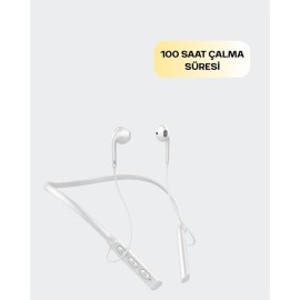 Uzun Pil Ömürlü Kablosuz Kulaklık – Boyun Askılı, 100 Saat Kullanım