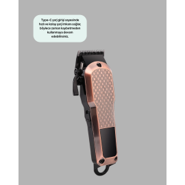 Şarjlı Saç Kesme Makinesi – Type-C Girişli, LCD Ekranlı ve Sessiz Motor