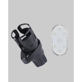 360° Döner Çiftli Bardak Tutucu ve Kablosuz Ambiyans LED Işık Araç Seti