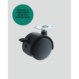 Kilitli Mobilya Tekerleği 6 cm 4’lü Kolay Kurulum