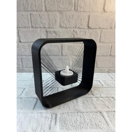 Kare Askılı Mumluk Duvara Asılan Şık Dekoratif Mumluk 16×16 cm