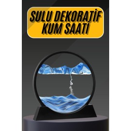 3D Led Işıklı Kum Saati Gece Lambası Hareketli Sulu Kum Saati Dekoratif