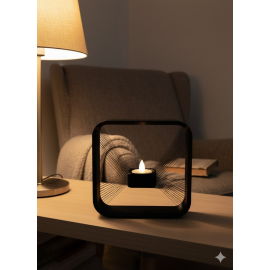 Kare Askılı Mumluk Duvara Asılan Şık Dekoratif Mumluk 16×16 cm