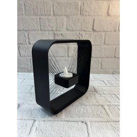 Askılı Kare Mumluk Duvar Dekoru Loş Salon ve Modern Mekanlar