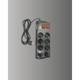 Akım Korumalı 8’li Priz 3 USB’li Uzatma Kablosu Isıya Dayanıklı 2 Metre