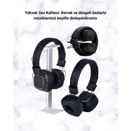 Kablosuz RGB Işıklı Katlanabilir Bluetooth Kulak Üstü Kulaklık