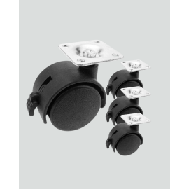 Zemin Korumalı Kilitli Ayak Tekerlek Seti 6 cm