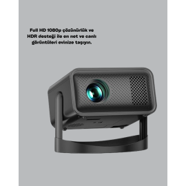 Dahili Hoparlörlü ve Uzun Ömürlü LED Lambalı Akıllı Projektör