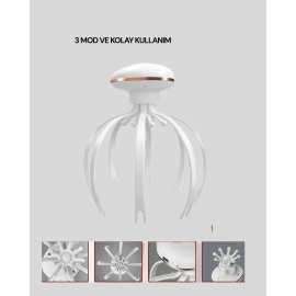 Elektrikli Kafa Masaj Cihazı 3 Modlu USB-C Şarjlı Rahatlatıcı Masaj Aleti