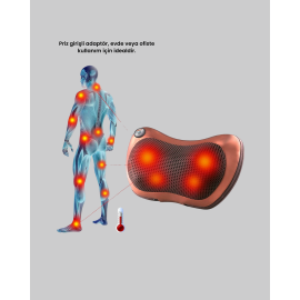 Ergonomik Derin Yoğurmalı Boyun Bel Sırt Masaj Cihazı Priz Çakmak Girişli