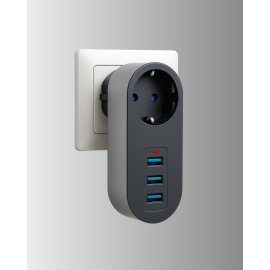 Termal Akım Korumalı 3 USB'li Güvenli Priz – Akıllı Akım Dengeleme