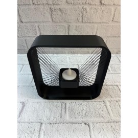 Askılı Kare Mumluk Duvar Dekoru Loş Salon ve Modern Mekanlar