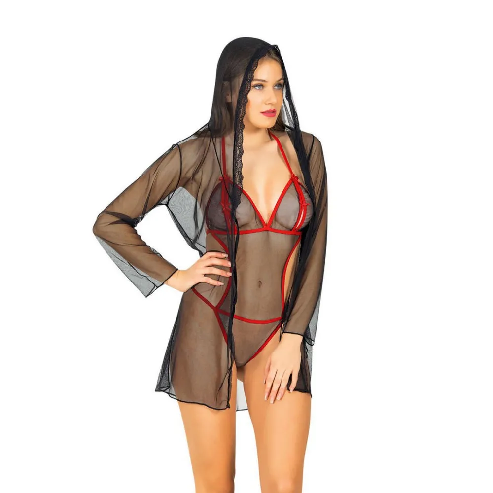 Siyah Fantezi 2' Li Takım - 1369 - Beden L/xl