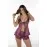 Mor Saten Babydoll Şortlu Takım - 294 - Beden S/m