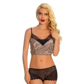 Vizon Saten Dantelli Babydoll Şortlu Takım - 289 - Beden S/m