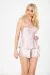 Pudra Saten Babydoll Şortlu Takım - 280 - Beden L/xl