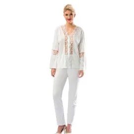 Ekru Penye Pijama Takımı - 1571 - Beden L