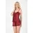 Bordo Saten Babydoll Şortlu Takım - 281 - Beden L/xl