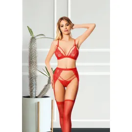 Kırmızı Jartiyer Takım - 1033 - Beden L/XL