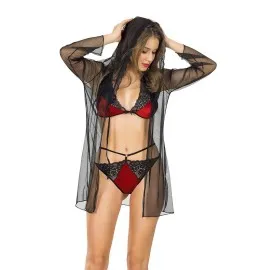 Kırmızı Siyah Fantezi 2' Li Takım - 1360 - Beden L/xl