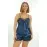 Lacivert Saten Babydoll Şortlu Takım - 259 - Beden Xl