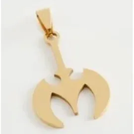 Balta Çelik Kolye Ucu 3,5 cm-Sarı