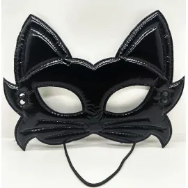 Siyah Renk Kumaş Malzemeden İmal Eva Kedi Maskesi 19x15 cm