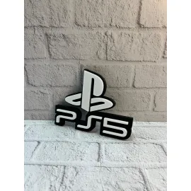PS5 Logo Dekoratif Duvar Süsü Oyun Odası ve Salon Uyumu