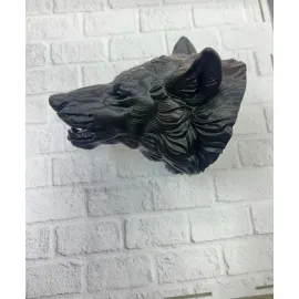 Siyah Ayı Figürü Duvar Dekoru Asılabilir Hediyelik Heykel 25x19 cm